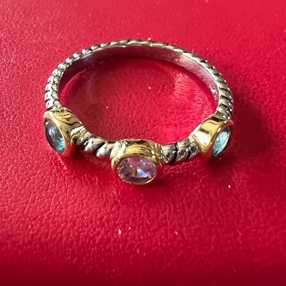 SAVVY CIE JEWELS Two-Tone Sterling
Silver Multicolor CZ - Picture 3 of 12